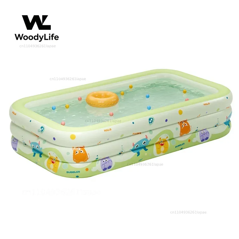 Kids Outdoor Inflatable Water Slide - สระน้ำเป่าลมขนาดใหญ่สำหรับครอบครัว ผู้ใหญ่ เด็ก ใช้ในสวนหลังบ้าน พับเก็บได้ พกพาสะดวก