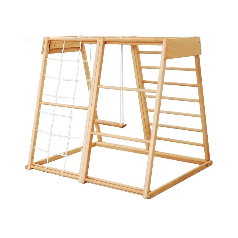 Kids Outdoor Wooden Climbing Frame - บันไดเชือกสำหรับเด็กเล่นกลางแจ้ง ของเล่นไม้สำหรับเด็ก โครงไม้ปีนป่ายในร่ม
