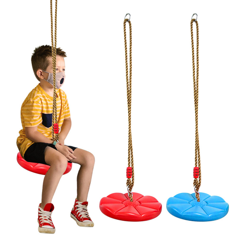 Kids Outdoor Furniture - เด็ก Disc Swing เด็กกีฬาในร่มและกลางแจ้งสีแดงสีฟ้าหนาแปดเหลี่ยมกลีบ Swing แขวน
