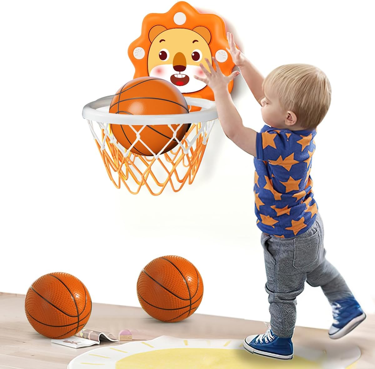Kids Outdoor Basketball Hoop - ห่วงบาสเก็ตบอลมินิสำหรับเด็กวัยหัดเดินในห้องนอนของเด็กผู้ชายปรับความสูงได้ของเล่น kado ulang tahun คริสต์มาสสำหรับเด็กของเล่นทารก