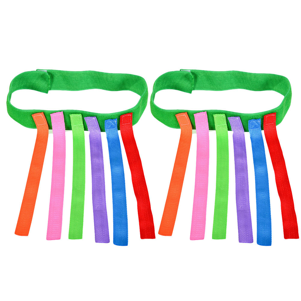 Kids Outdoor Activities - เกมดึงหางผ้าอ็อกซ์ฟอร์ดหลากสี 2 ชิ้น สำหรับเด็ก ฝึกการบูรณาการทางประสาทสัมผัส กิจกรรมการศึกษากลางแจ้งสำหรับเด็กอนุบาล