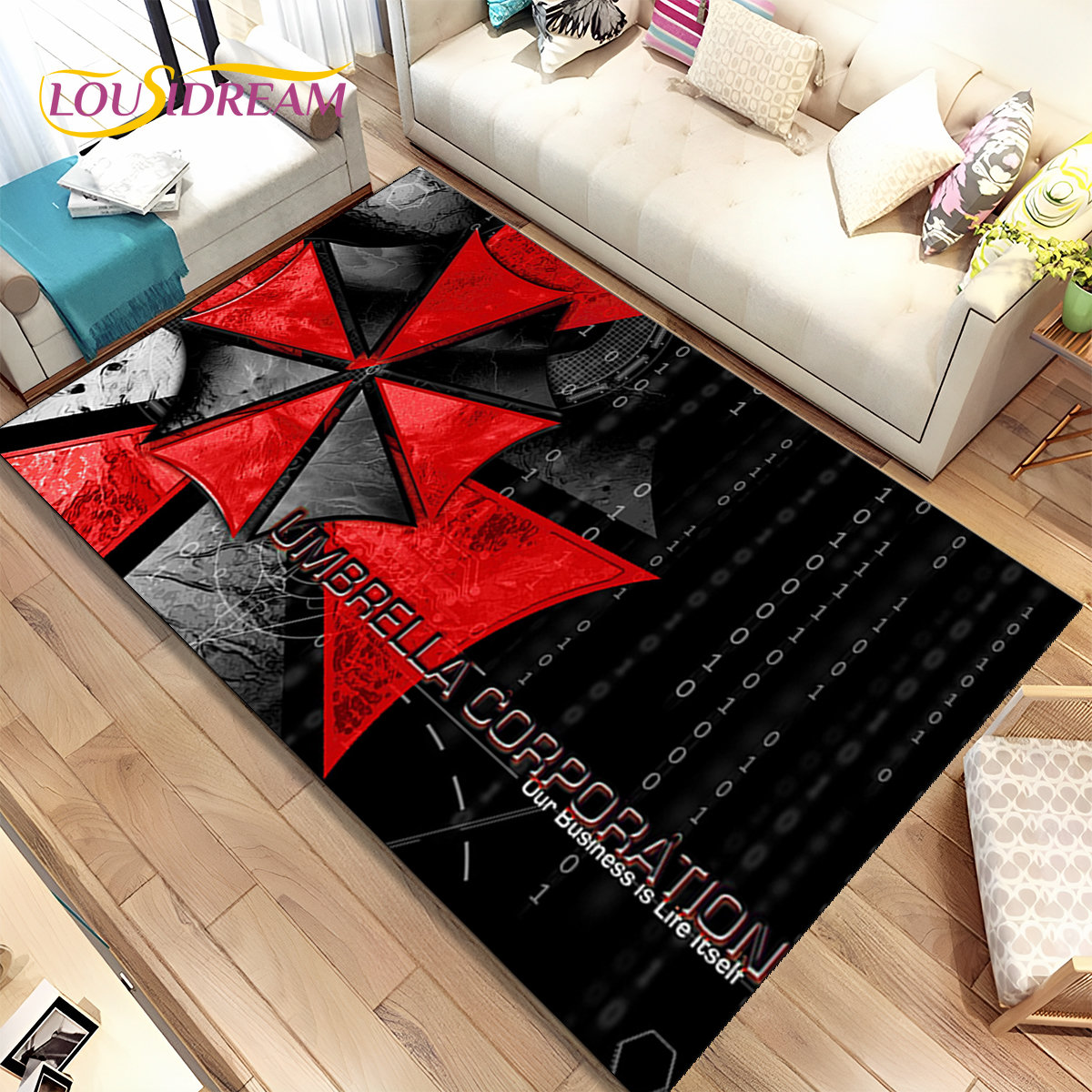 Kids Outdoor Play Area - 3D R-Resident Evil เกม Gamer พรมพรมพรมสำหรับห้องรับแขกห้องนอนโซฟาพรมเช็ดเท้าตกแต่ง,เด็กเล่น