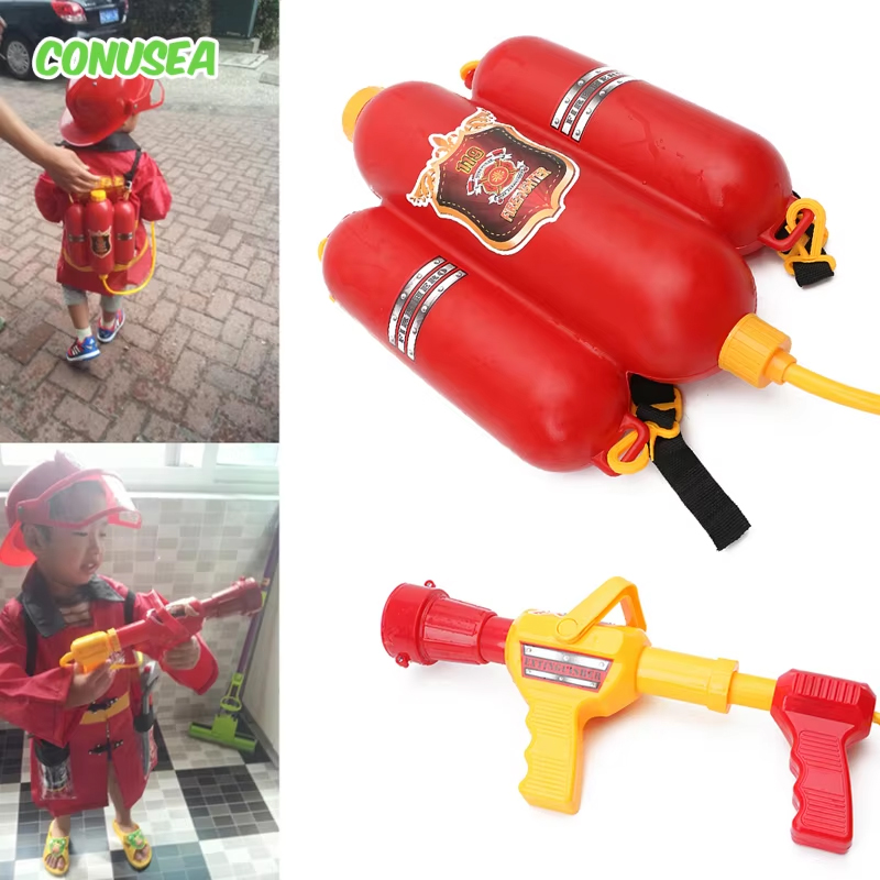 Water Gun Soaker - Fire กระเป๋าเป้สะพายหลังปืนฉีดน้ําขนาดใหญ่ความจุ Fireman น้ําปืนดึงยิงฤดูร้อนสระว่ายน้ําชายหาดน้ําเกมกลางแจ้งของเล่นเด็กของขวัญ