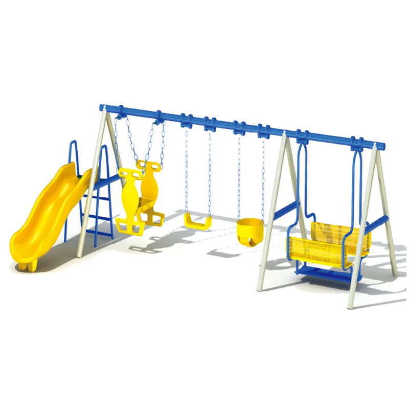 Kids Outdoor Swing Chair - ชุดเครื่องเล่นสนามเด็กเล่นสำหรับเด็ก, ชิงช้าโลหะพร้อมสไลเดอร์