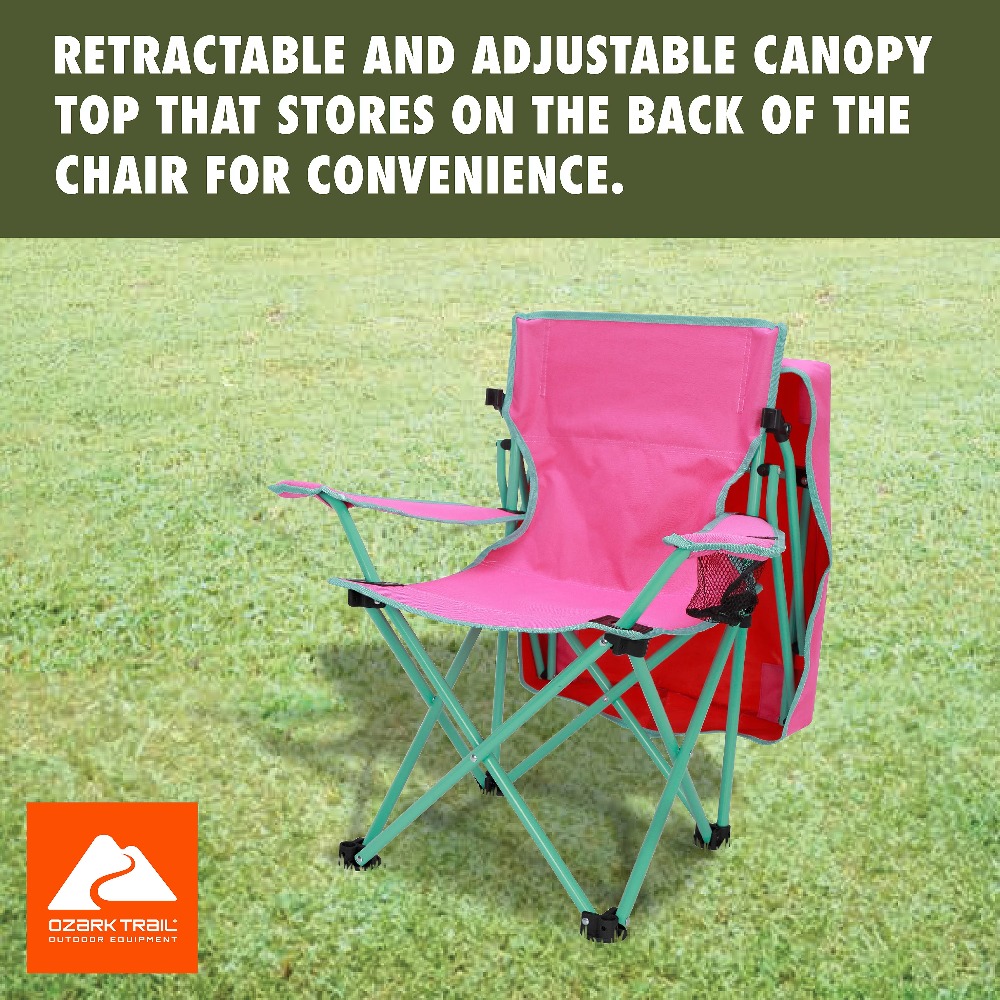 Kids Outdoor Lawn Chair - เก้าอี้เด็กแบบพับได้พร้อมระบบล็อคเพื่อความปลอดภัย สีชมพู-เขียว เก้าอี้พกพาสำหรับใช้งานกลางแจ้ง เหมาะสำหรับชายหาด แคมป์ปิ้ง ปิกนิก