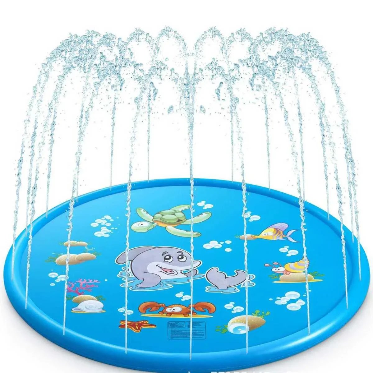 Sprinkler Splash Pad - ของเล่นเด็กกลางแจ้งขนาด 100/170 ซม. ของเล่นเป่าลมรูปวงกลมสำหรับเด็ก สระน้ำเล่นสาดน้ำ แผ่นรองพรมพ่นน้ำสำหรับสนามหญ้า
