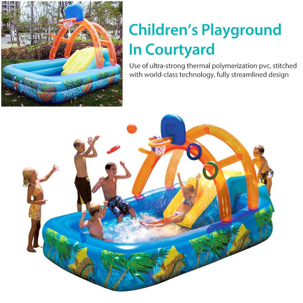 Kids Outdoor Inflatable Water Slide - ใหม่สไลด์น้ําเด็กสนุกสนามหญ้าน้ําสไลด์ Iatables สระว่ายน้ําแหวนโยนเกมสําหรับเด็กฤดูร้อนสไลด์ชุด Backyard ของเล่นกลางแจ้ง