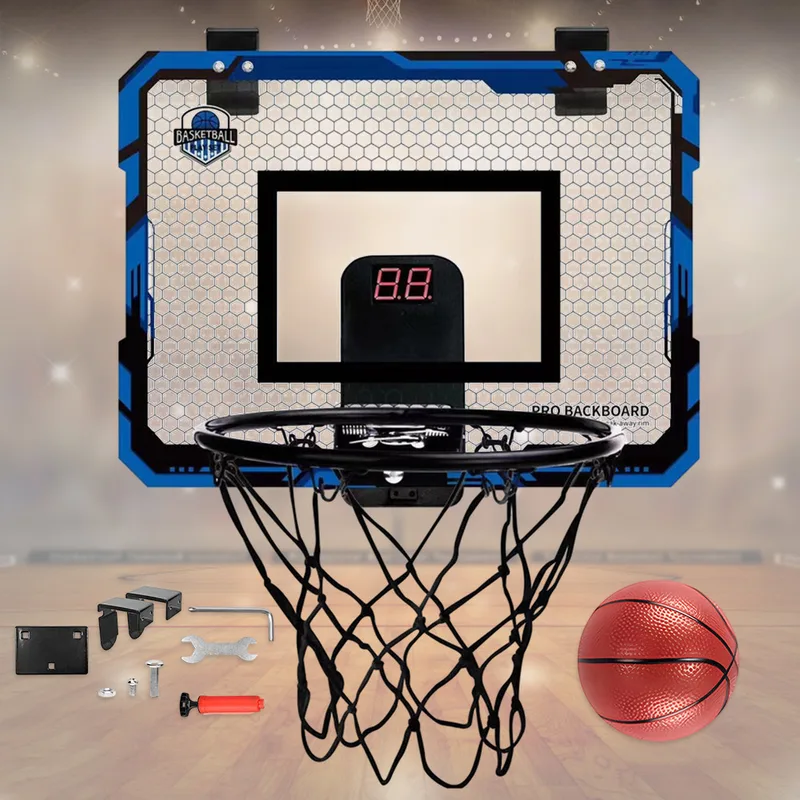 Kids Outdoor Basketball Hoop - เด็กมินิบาสเกตบอล Hoop อิเล็กทรอนิกส์กระดานคะแนน Ball กีฬา Backboard