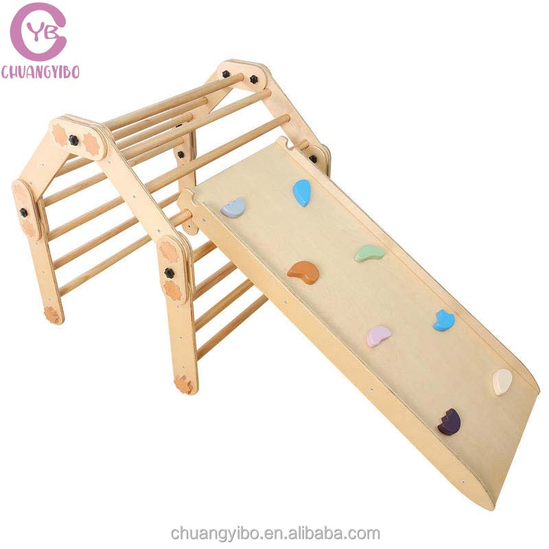 Kids Outdoor Wooden Climbing Frame - ชุดปีนป่ายเด็กกลางแจ้ง/ในร่ม แบบมอนเตสซอรี่ โครงไม้รูปสามเหลี่ยมโค้ง