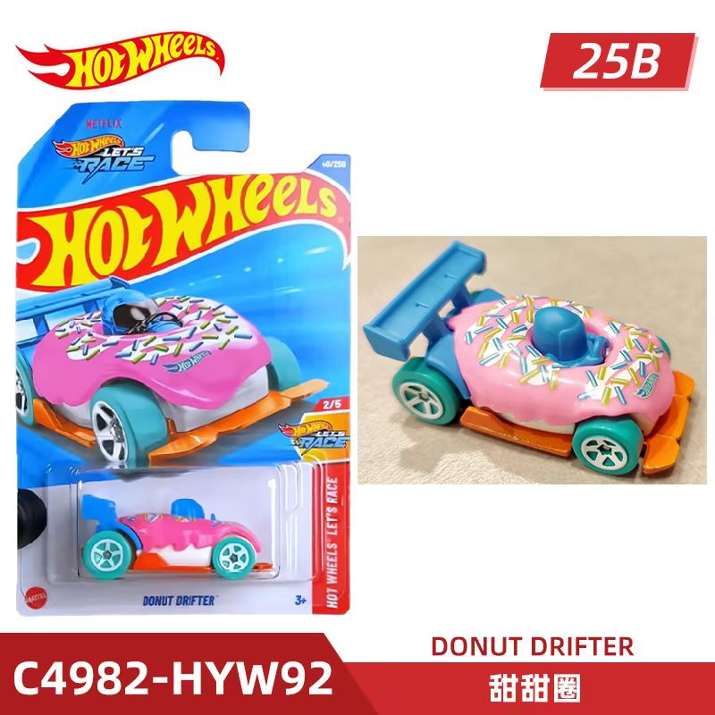 Mattel Toy Hot Wheels - Mattelล้อร้อนร้อนกีฬารถสีชมพูGirl'S Dream Rv Donut 1/64 Diecastคอลเลกชันรถของเล่นสําหรับของขวัญวันเกิดเด็ก