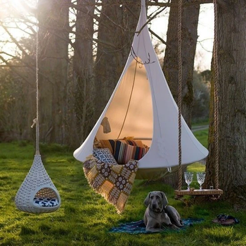 Kids Outdoor Swing Chair - เด็ก Swing สวนกลางแจ้ง Camp Hammock Tree