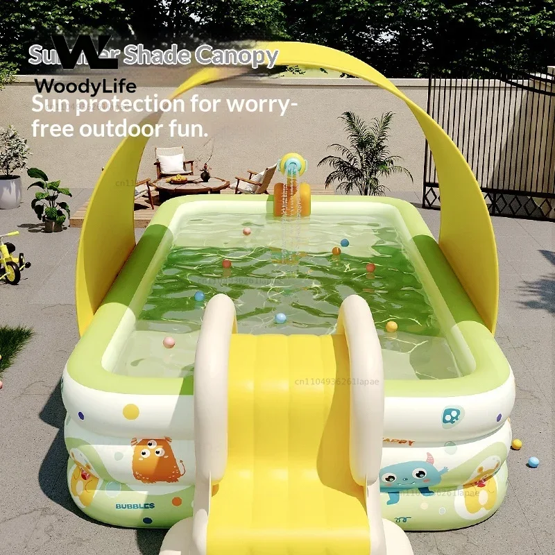 สระน้ำเป่าลมขนาดใหญ่สำหรับครอบ - Kids Outdoor Inflatable Water Slide บทวิจารณ์และราคา