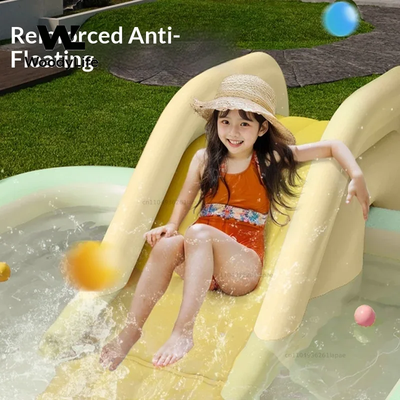 สระน้ำเป่าลมขนาดใหญ่สำหรับครอบ - Kids Outdoor Inflatable Water Slide บทวิจารณ์และราคา