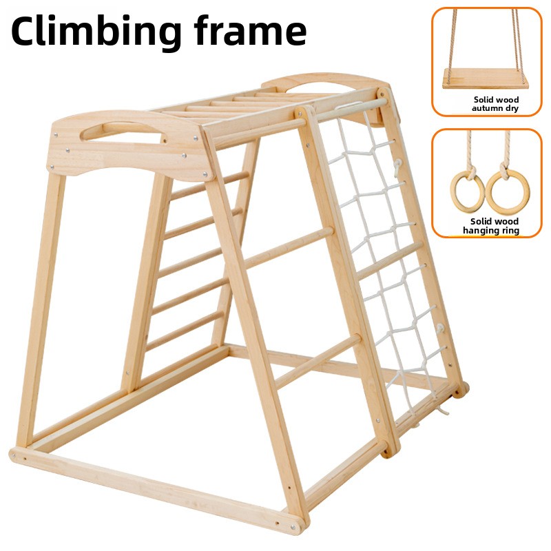 ชุดเครื่องเล่นเด็กแบบรวม  ไม้เ - Kids Outdoor Wooden Climbing Frame บทวิจารณ์และราคา