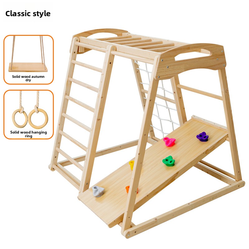 ชุดเครื่องเล่นเด็กแบบรวม  ไม้เ - Kids Outdoor Wooden Climbing Frame บทวิจารณ์และราคา