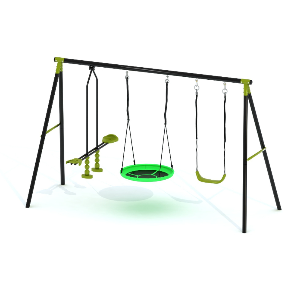 ชุดชิงช้าสไลเดอร์ปีนป่าย 3-in- - Kids Outdoor Swing Set With Slide บทวิจารณ์และราคา