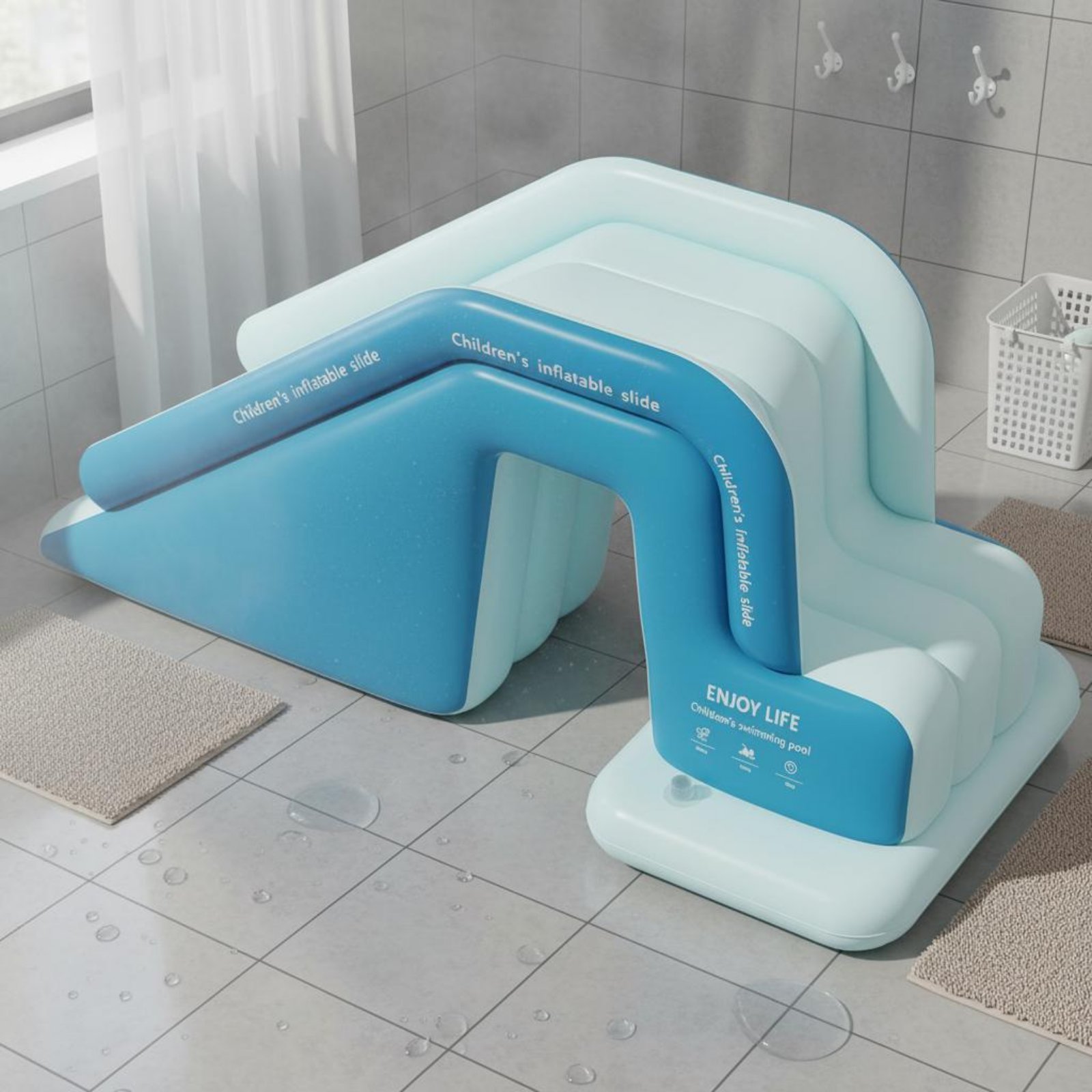 สไลเดอร์สระน้ำเป่าลม พับเก็บได - Kids Outdoor Inflatable Water Slide บทวิจารณ์และราคา