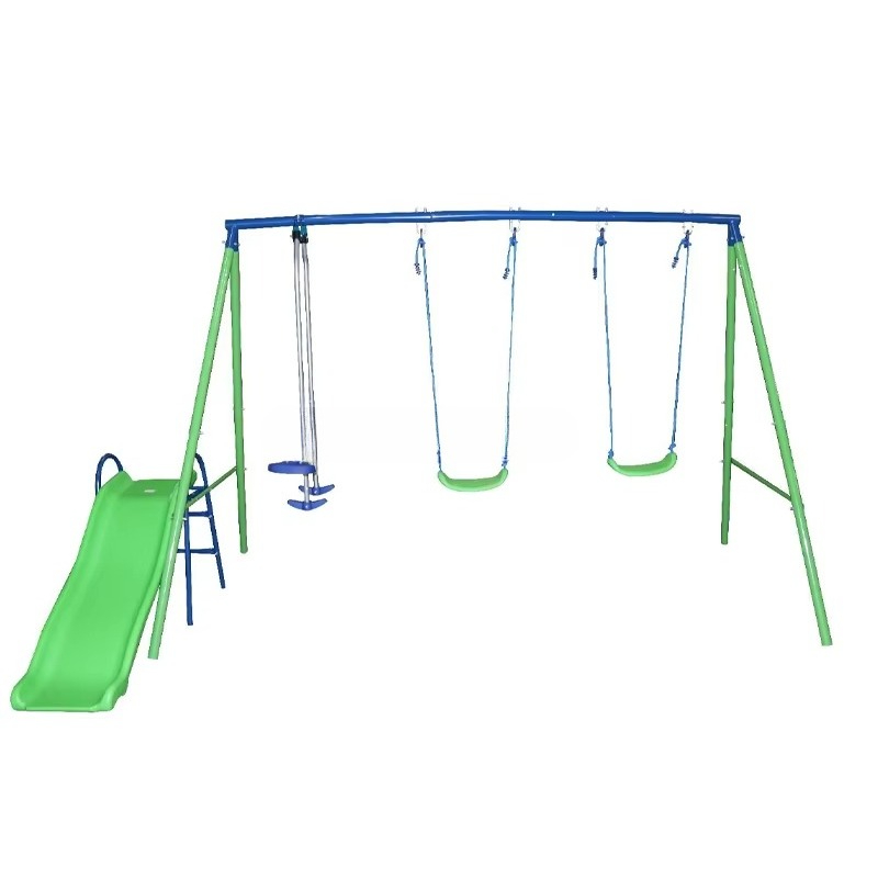 ชุดสไลเดอร์และชิงช้าสำหรับเด็ก - Kids Outdoor Swing Set With Slide บทวิจารณ์และราคา