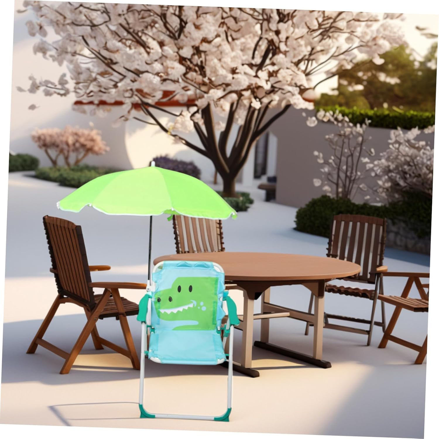 1 ชุดเก้าอี้ชายหาดพับพร้อมร่มเ - Kids Outdoor Lawn Chair บทวิจารณ์และราคา
