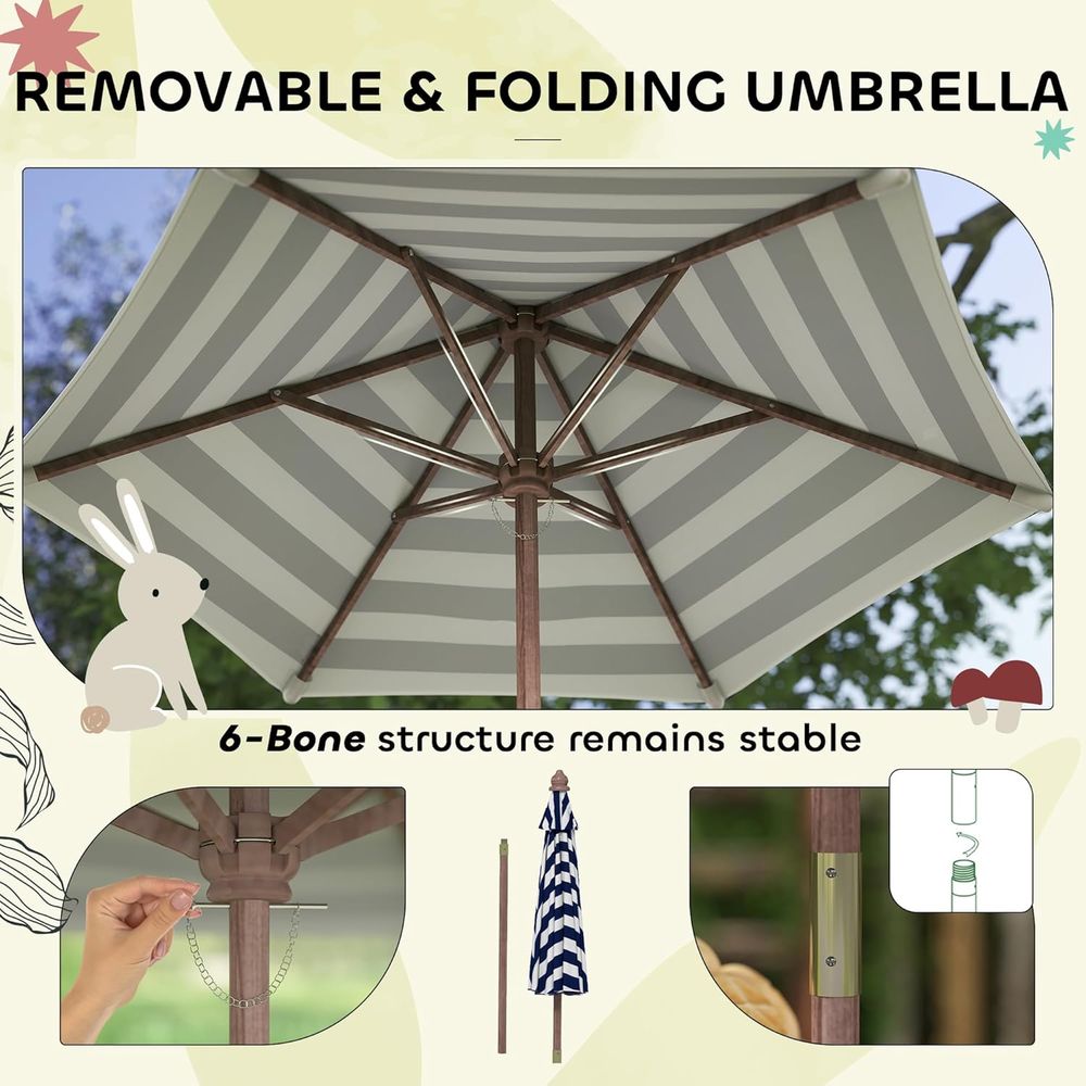 โต๊ะปิกนิกสำหรับเด็ก Qaba, ชุด - Kids Outdoor Bench With Umbrella บทวิจารณ์และราคา