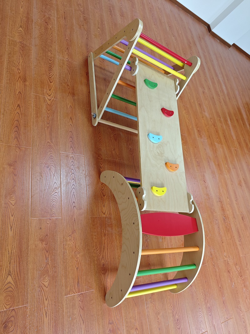 ชุดเล่นปีนป่ายเด็ก 3-in-1 มอนเ - Kids Outdoor Wooden Climbing Frame บทวิจารณ์และราคา