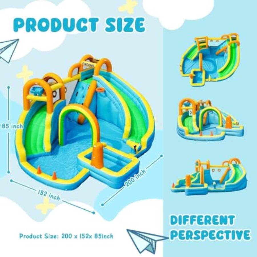 สวนสไลเดอร์น้ำเป่าลมกลางแจ้งสำ - Kids Outdoor Inflatable Water Slide บทวิจารณ์และราคา