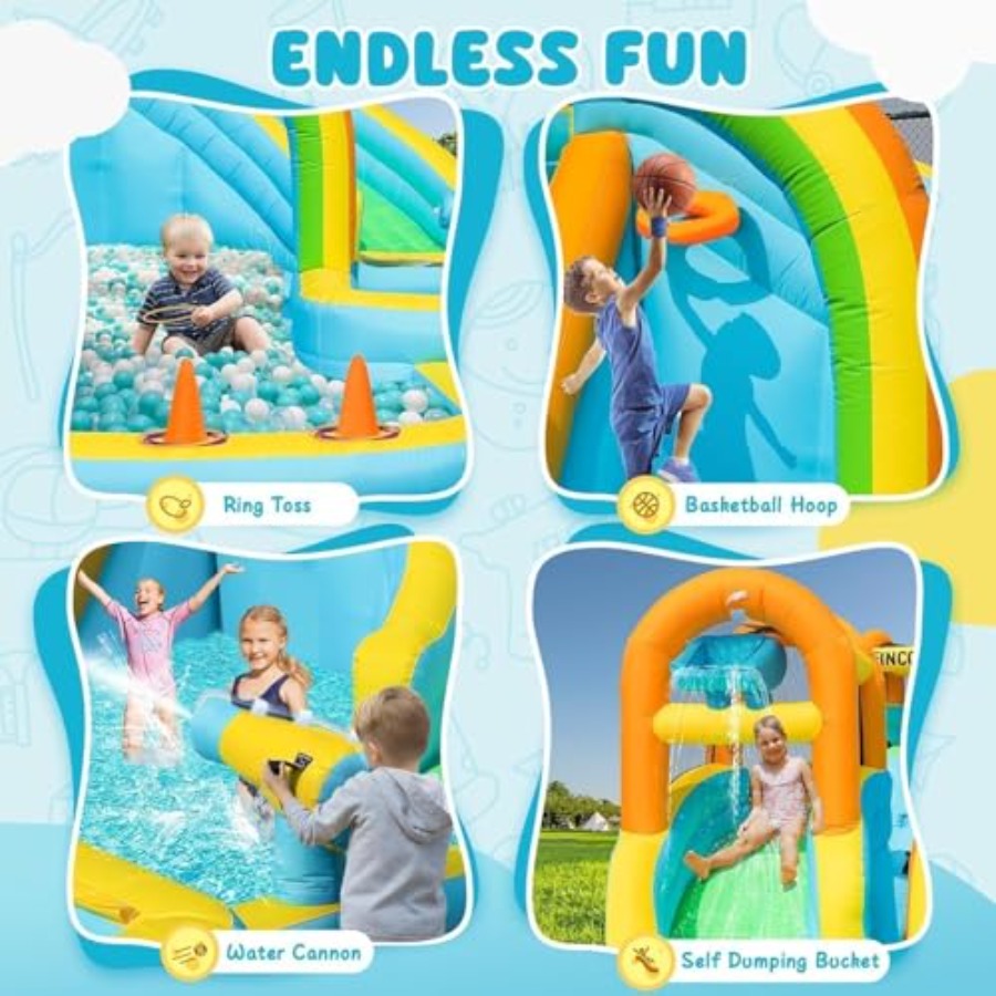 สวนสไลเดอร์น้ำเป่าลมกลางแจ้งสำ - Kids Outdoor Inflatable Water Slide บทวิจารณ์และราคา