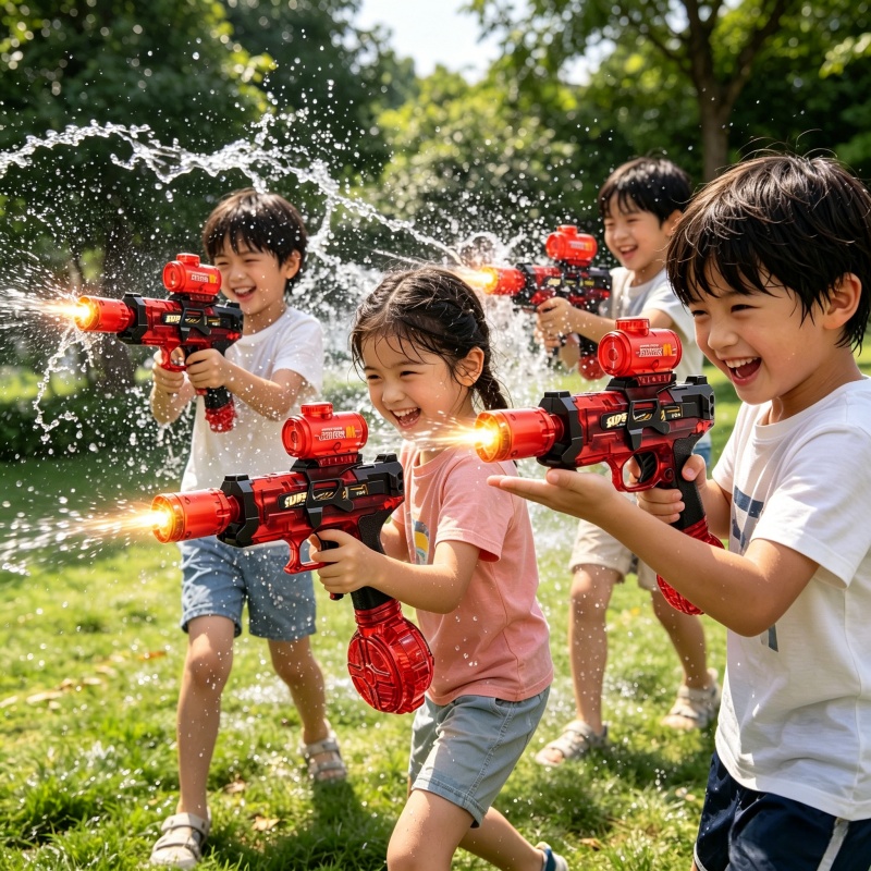 ปืนฉีดน้ำไฟฟ้าสำหรับเด็ก ยิงต่ - Water Gun Soaker บทวิจารณ์และราคา