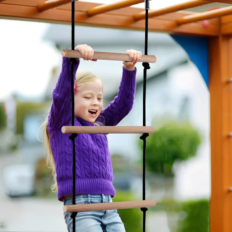 เด็กปีนเชือกบันไดไม้ Swing เด็ - Kids Outdoor Play Area บทวิจารณ์และราคา