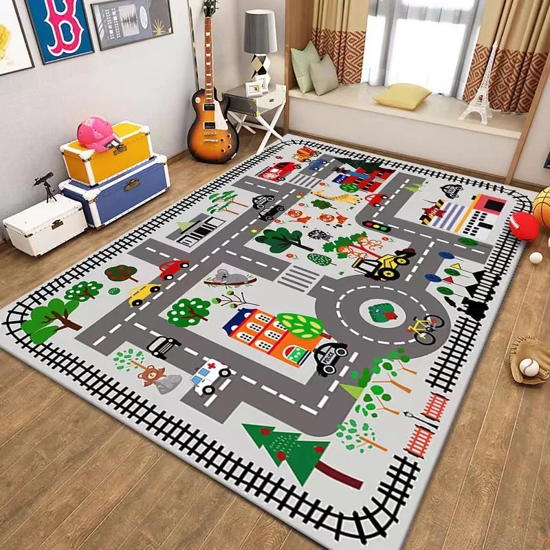 พรมปูพื้นลายแผนที่เมืองหลากสีส - Kids Outdoor Play Area บทวิจารณ์และราคา
