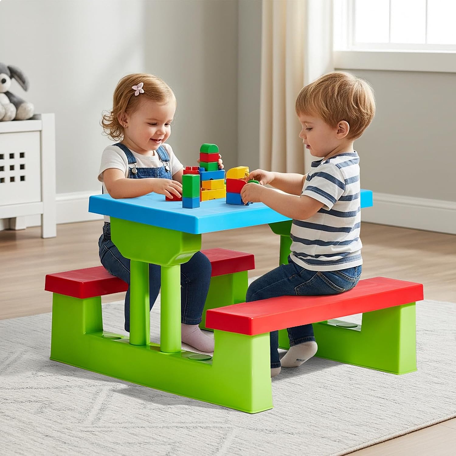 โต๊ะปิกนิกสำหรับเด็ก JOYMOR พร - Kids Outdoor Bench With Umbrella บทวิจารณ์และราคา