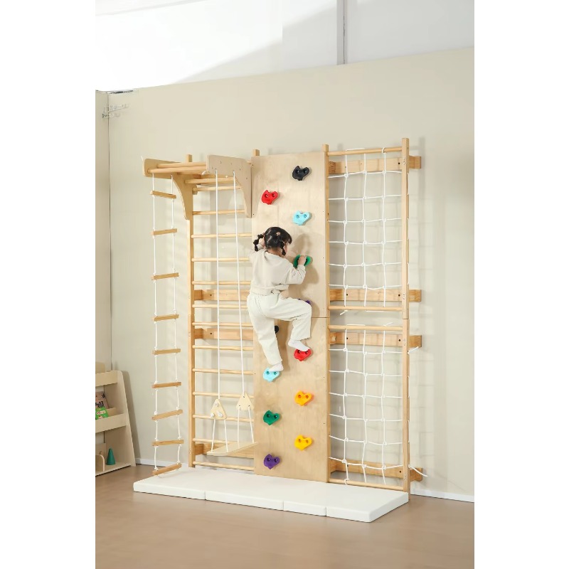 บาร์โหนในร่มสำหรับเด็ก โครงปีน - Kids Outdoor Wooden Climbing Frame บทวิจารณ์และราคา