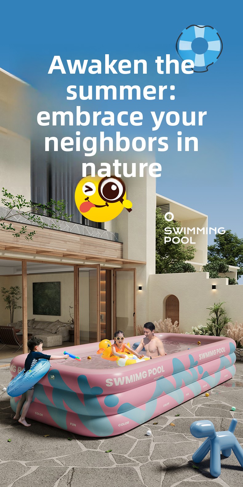 สระน้ำเป่าลมพร้อมร่มกันแดด สไล - Kids Outdoor Inflatable Water Slide บทวิจารณ์และราคา