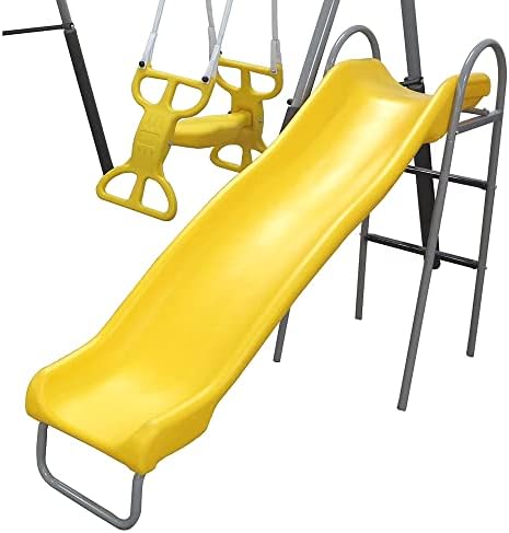 ชุดสนามเด็กเล่นโลหะ Sun Playgr - Kids Outdoor Swing Set With Slide บทวิจารณ์และราคา