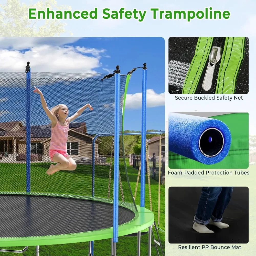 ชุดแทรมโพลีนขนาด 12-14 ฟุต พร้ - Kids Outdoor Swing Set With Slide บทวิจารณ์และราคา