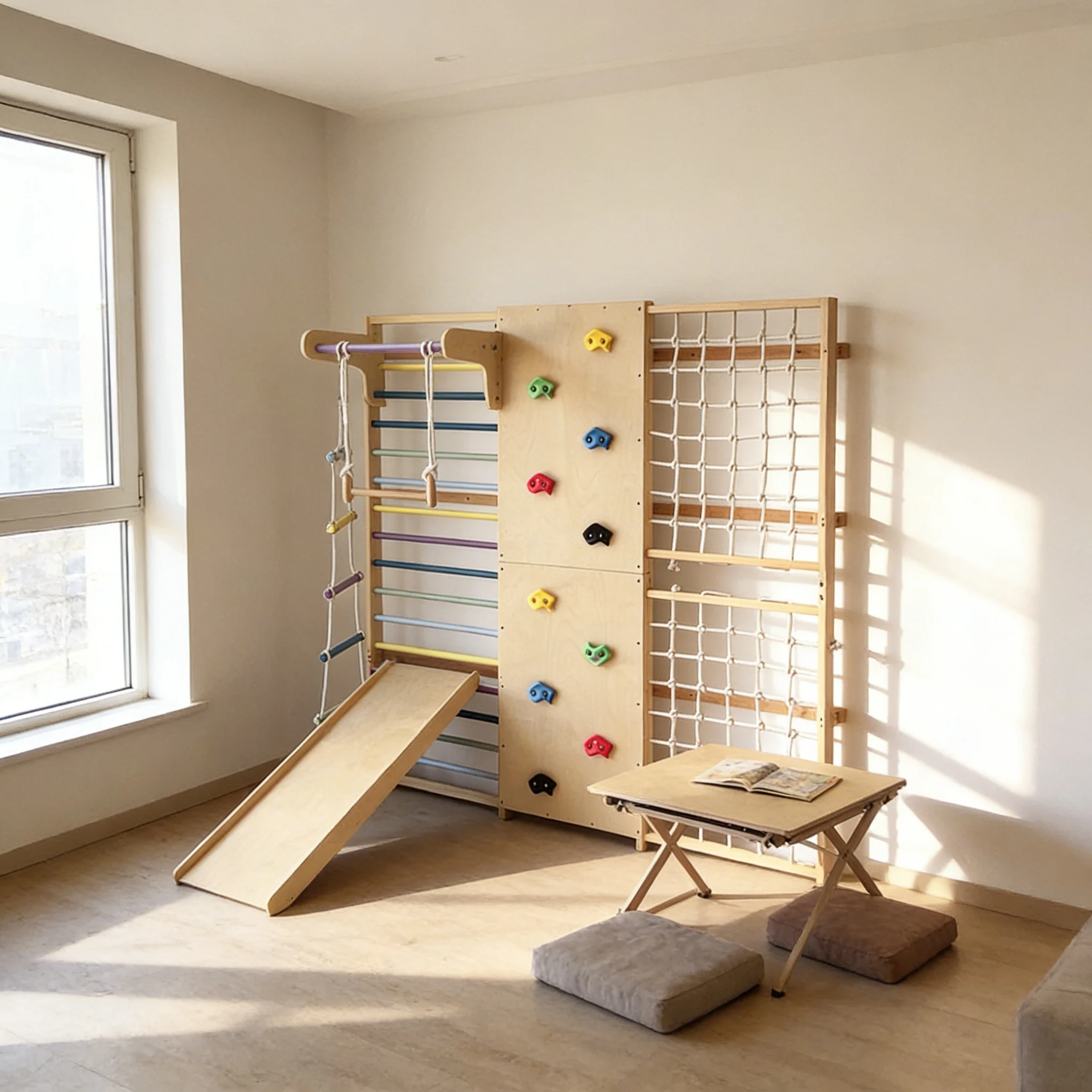 โครงปีนป่ายระดับมืออาชีพ ปี 20 - Kids Outdoor Wooden Climbing Frame บทวิจารณ์และราคา