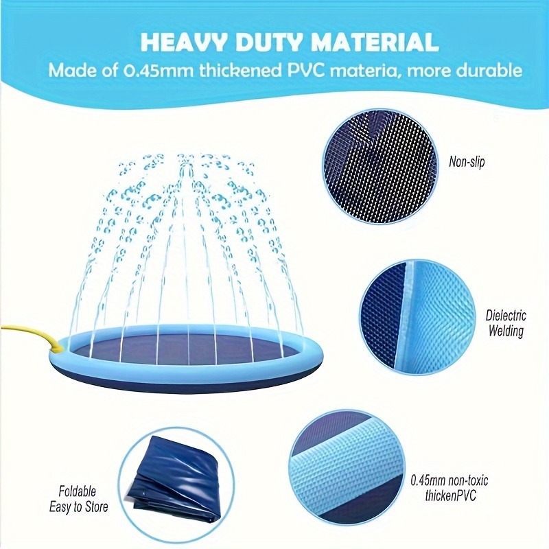 แผ่นรองน้ำขนาดใหญ่ 170×180 ซม. - Sprinkler Splash Pad บทวิจารณ์และราคา