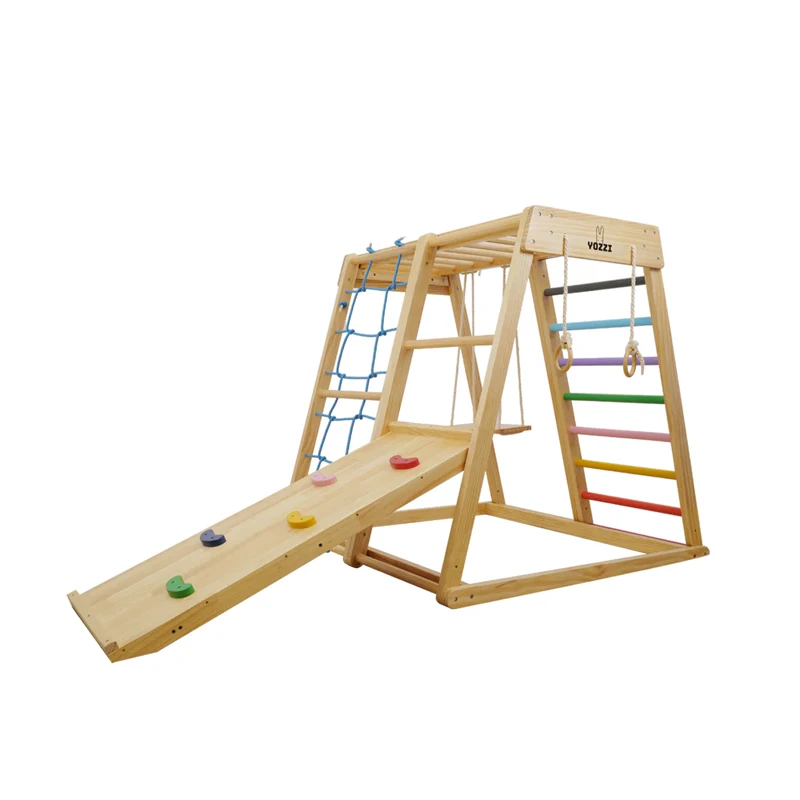 ชุดเครื่องเล่นสนามเด็กเล่นในร่ - Kids Outdoor Wooden Climbing Frame บทวิจารณ์และราคา