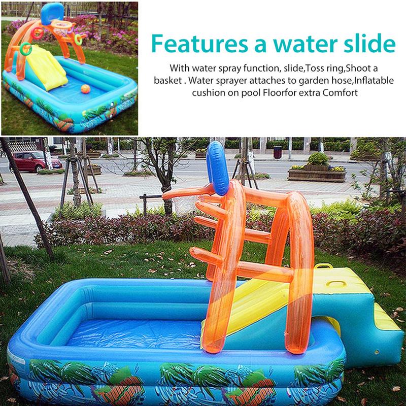 ใหม่สไลด์น้ําเด็กสนุกสนามหญ้าน - Kids Outdoor Inflatable Water Slide บทวิจารณ์และราคา