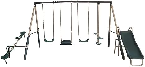 ชุดสนามเด็กเล่นกลางแจ้งสำหรับเ - Kids Outdoor Swing Set With Slide บทวิจารณ์และราคา
