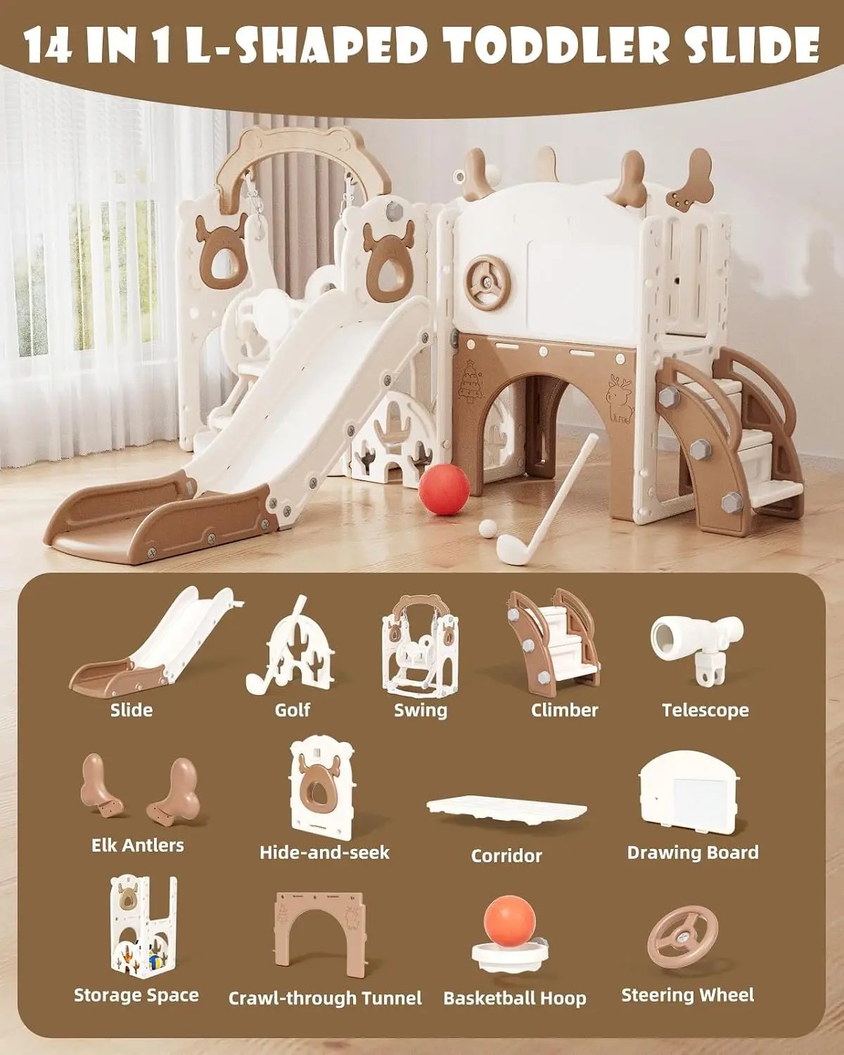 ชุดสไลด์และชิงช้าสำหรับเด็กเล็ - Kids Outdoor Swing Set With Slide บทวิจารณ์และราคา