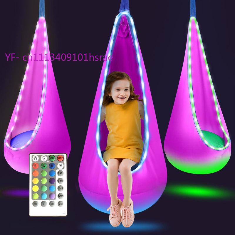 เปลญวนเป่าลม LED เรืองแสง พกพา - Kids Outdoor Swing Chair บทวิจารณ์และราคา