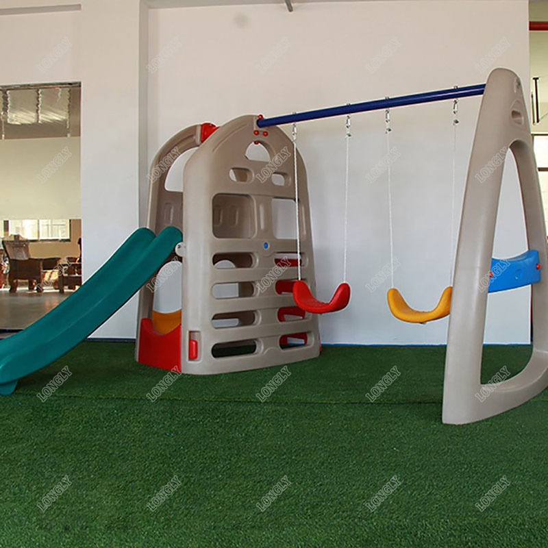 ชุดสไลเดอร์และชิงช้าพลาสติกสำห - Kids Outdoor Swing Set With Slide บทวิจารณ์และราคา