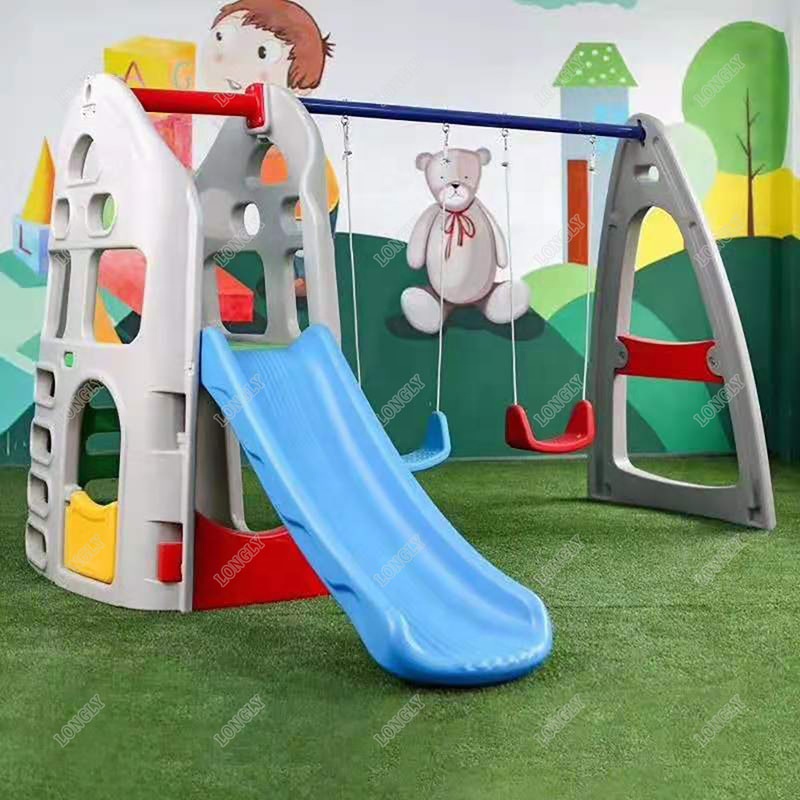 ชุดสไลเดอร์และชิงช้าพลาสติกสำห - Kids Outdoor Swing Set With Slide บทวิจารณ์และราคา