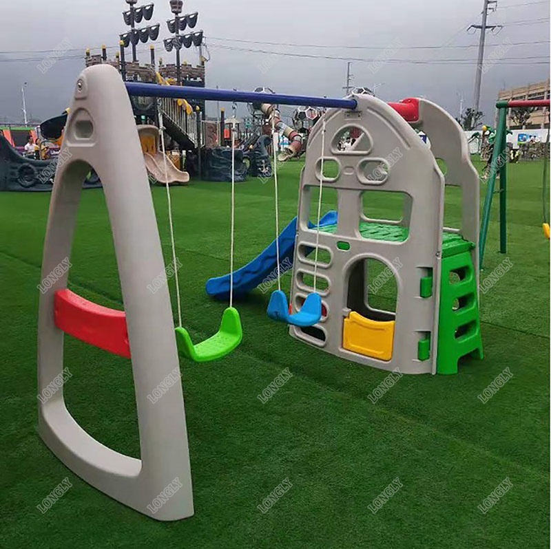 ชุดสไลเดอร์และชิงช้าพลาสติกสำห - Kids Outdoor Swing Set With Slide บทวิจารณ์และราคา