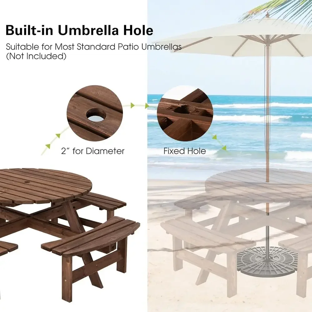 ชุดโต๊ะปิกนิกไม้พร้อมม้านั่งไม - Kids Outdoor Bench With Umbrella บทวิจารณ์และราคา