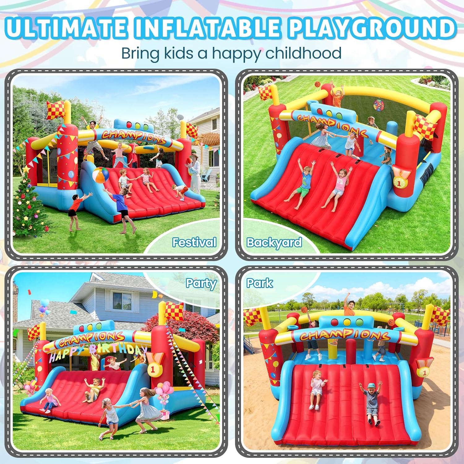 บ้านลมขนาดใหญ่สำหรับเด็กโต, บ้ - Kids Outdoor Basketball Hoop บทวิจารณ์และราคา
