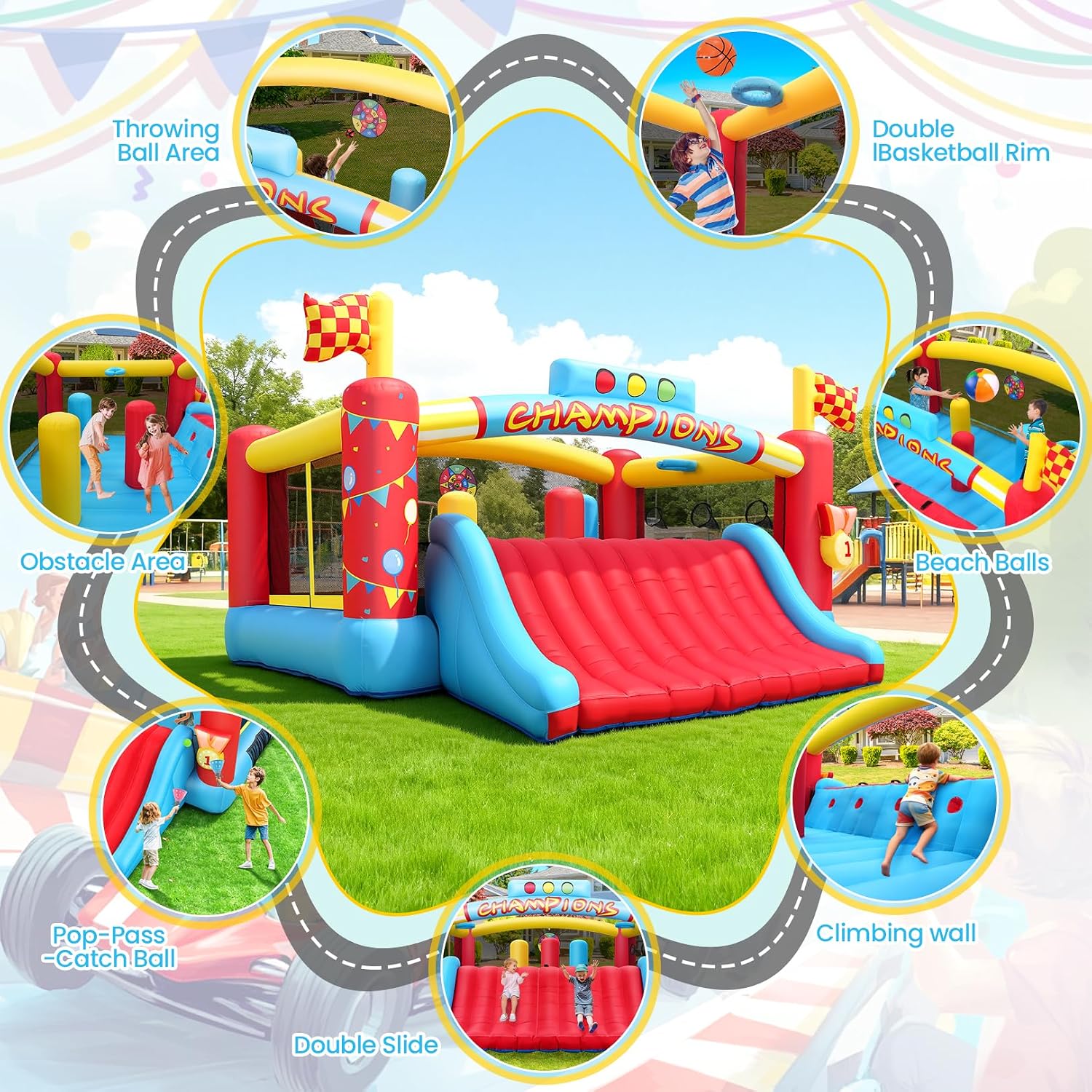 บ้านลมขนาดใหญ่สำหรับเด็กโต, บ้ - Kids Outdoor Basketball Hoop บทวิจารณ์และราคา