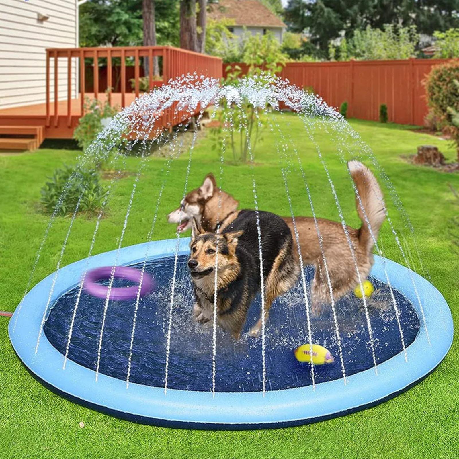 แผ่นรองเล่นน้ำสำหรับเด็กพร้อมห - Sprinkler Splash Pad บทวิจารณ์และราคา