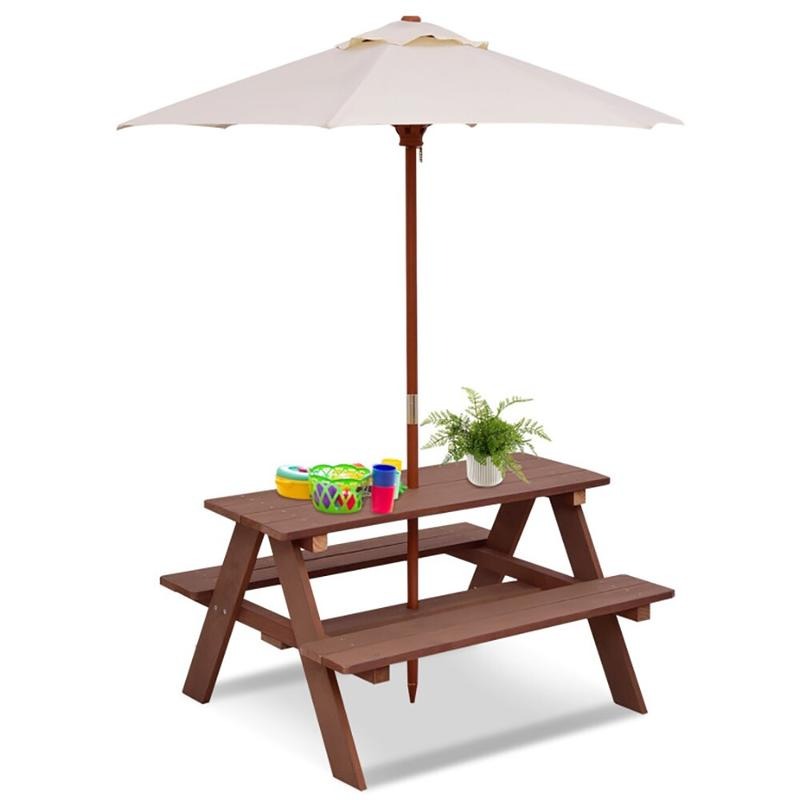 ชุดโต๊ะปิกนิกสำหรับเด็ก 4 ที่น - Kids Outdoor Bench With Umbrella บทวิจารณ์และราคา